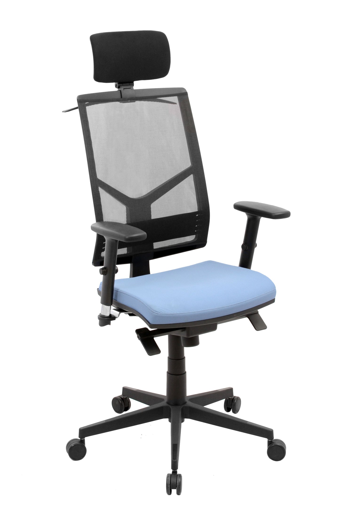 Silla Presidencial Play Ergonomica Brazo en T Base Cromada Cabecero Graduable