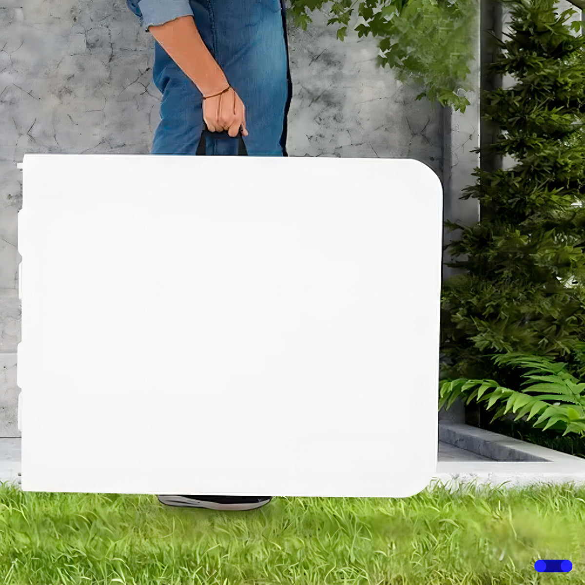 Mesa Portafolio Plegable 180cm Resistente Exterior Jardin Color Blanco