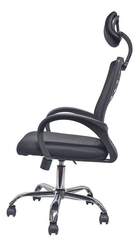 Silla De Oficina Ejecutiva En Malla Negra Ergonómica