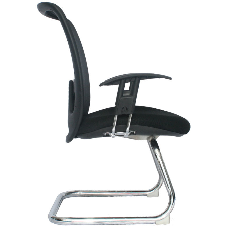 Silla Interlocutora Ergonomica Roma Brazo Graduable Estructura Cromada