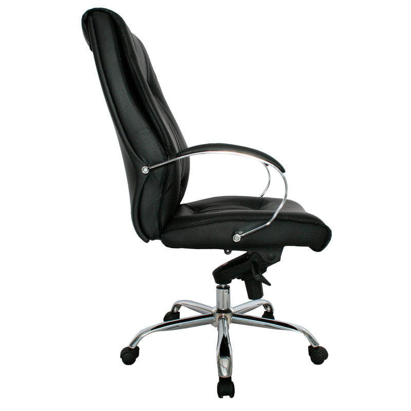 SILLA ERGONOMICA GIRATORIA PARA OFICINA CROMO ALTA