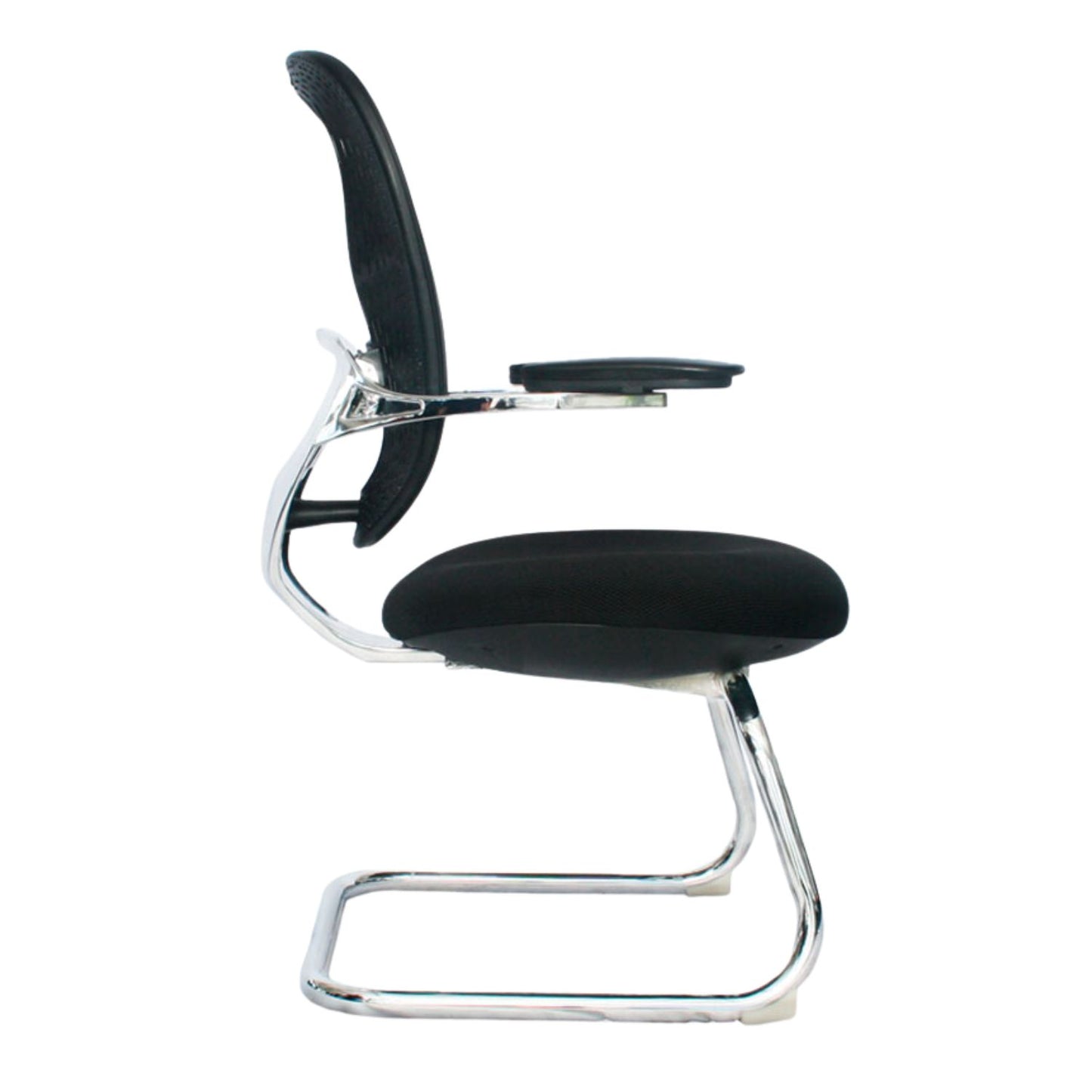 Silla Interlocutora Ergonomica Berlin Plata Espaldar Vinotinto Brazo Fijo Estructura Cromada