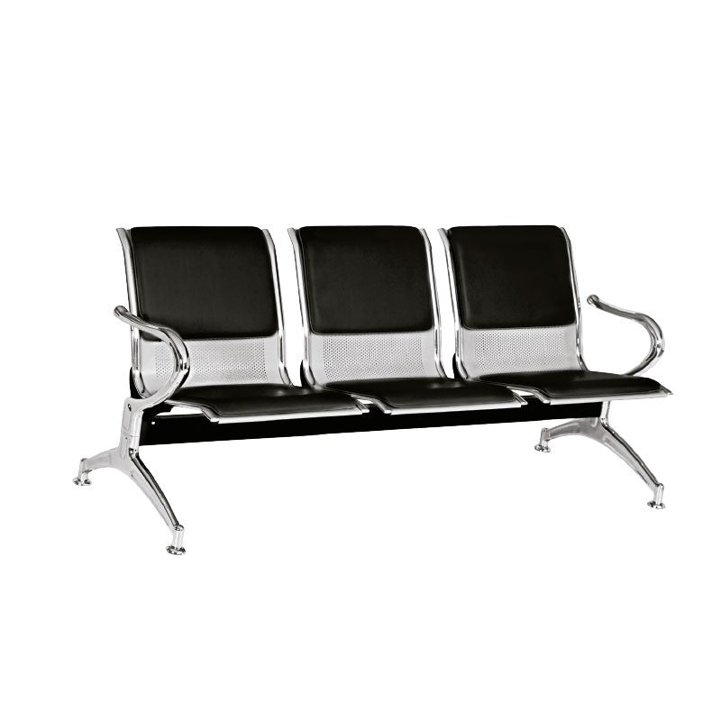 Asiento Tandem Silla de Espera Coca Acero Base Cromada Tapizado
