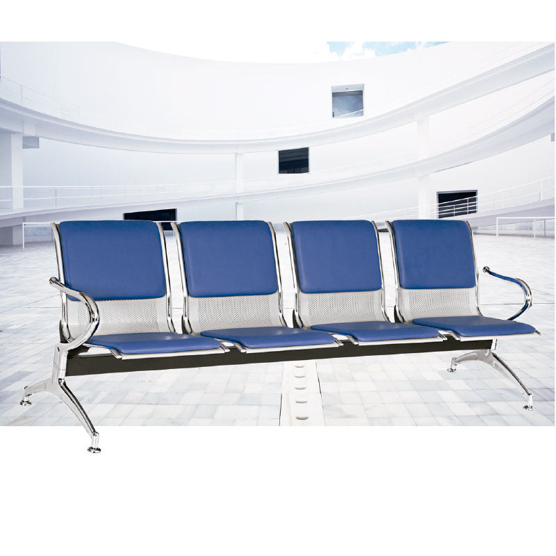 Asiento Tandem Silla de Espera Coca Acero Base Cromada Tapizado