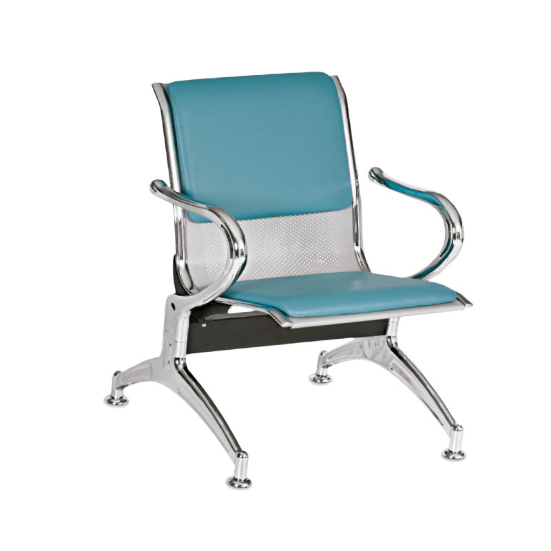 Asiento Tandem Silla de Espera Coca Acero Base Cromada Tapizado