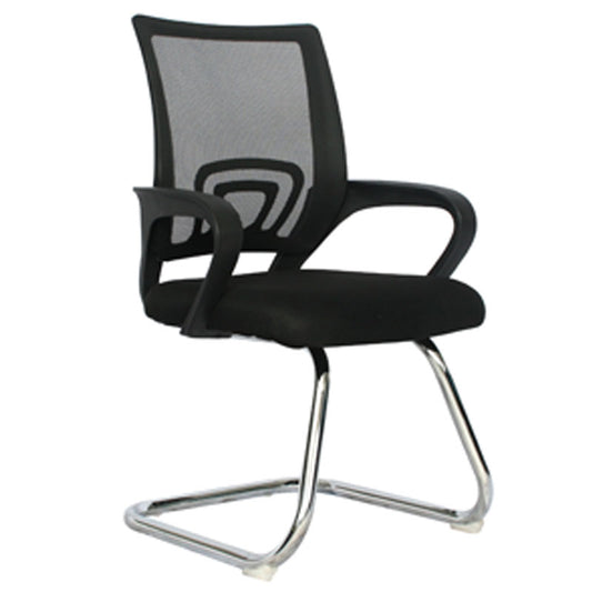 Silla Interlocutora Ergonomica Atlanta Brazo Fijo Estructura Cromada
