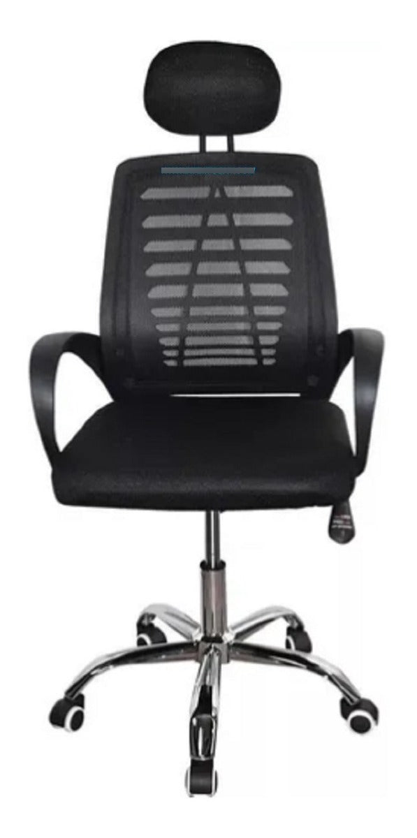 Silla De Oficina Ejecutiva En Malla Negra Ergonómica