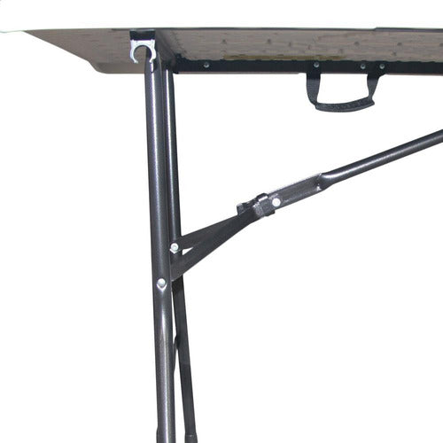 Mesa Plegable Portafolio Para Jardín Resistente 180x61x74cm Color Blanco
