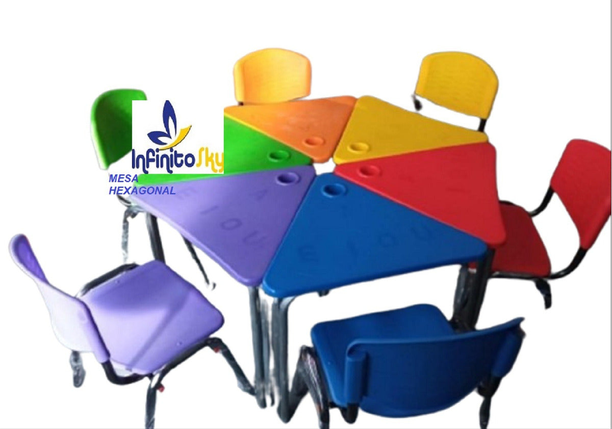 Juego De Mesas Y Sillas Infantil, Preescolar, Colegio.