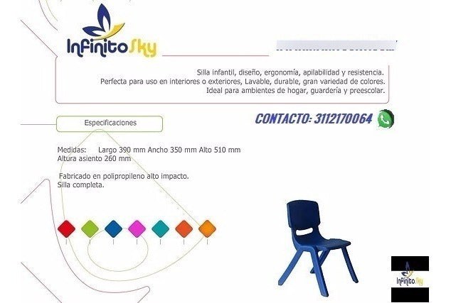 Silla Baby Garden  Para Niños, Colegios, Jardin, Kinder,