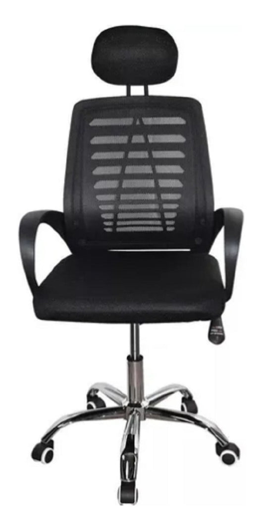 Silla De Oficina Ejecutiva En Malla Negra Ergonómica
