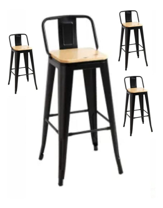 Kit X 4 Silla Butaco  Negro Tapizado Infinito Sky