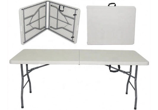 Mesa Plegable Alta Calidad Color  Blanco 180x74x75 Cms