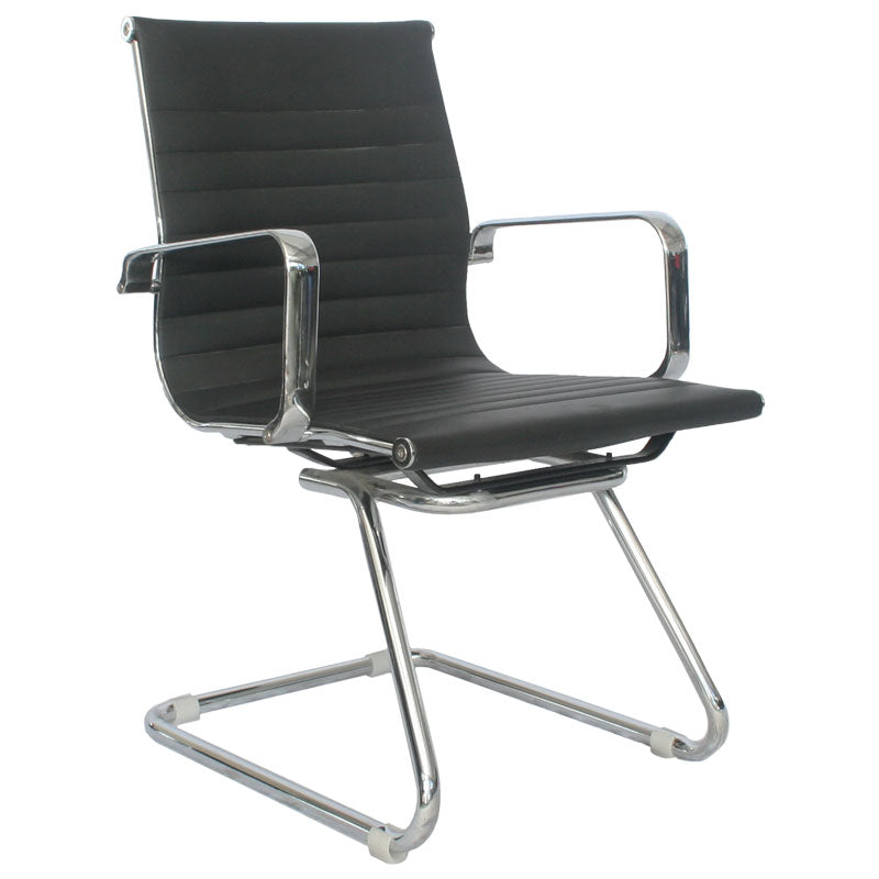 Silla Interlocutora Ergonomica Lion  Brazo Fijo Estructura Cromada