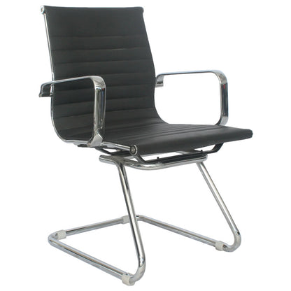 Silla Interlocutora Ergonomica Lion  Brazo Fijo Estructura Cromada