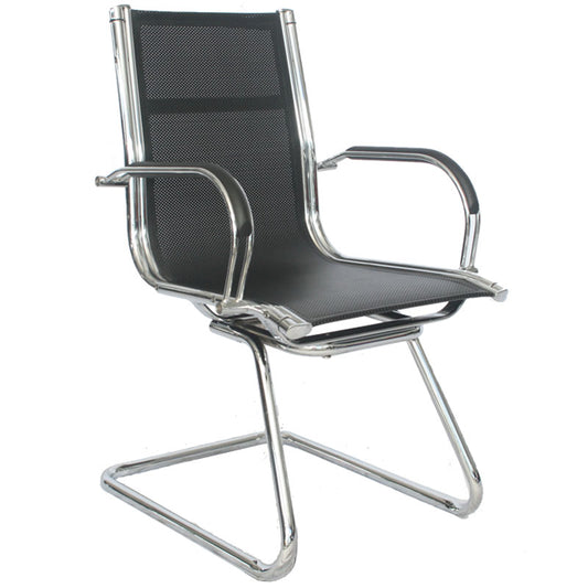 Silla Interlocutora Ergonomica Offis Brazo Fijo Estructura Cromada
