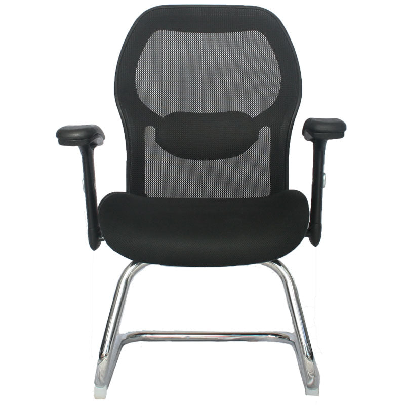 Silla Interlocutora Ergonomica Monaco de Lujo  Brazo Graduable Estructura Cromada