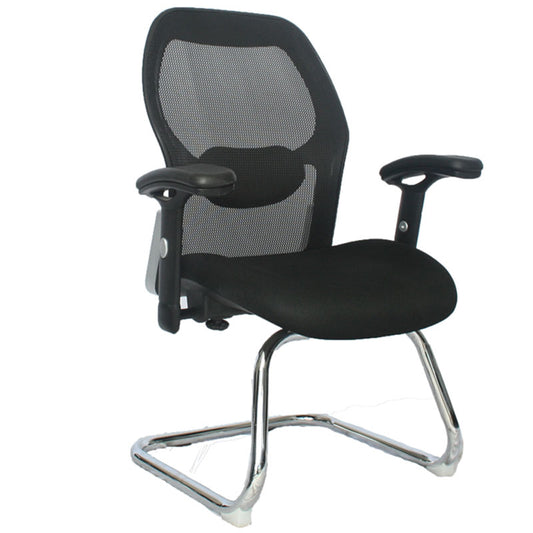 Silla Interlocutora Ergonomica Monaco de Lujo  Brazo Graduable Estructura Cromada