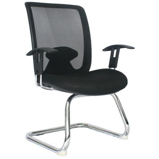 Silla Interlocutora Ergonomica Roma Brazo Graduable Estructura Cromada