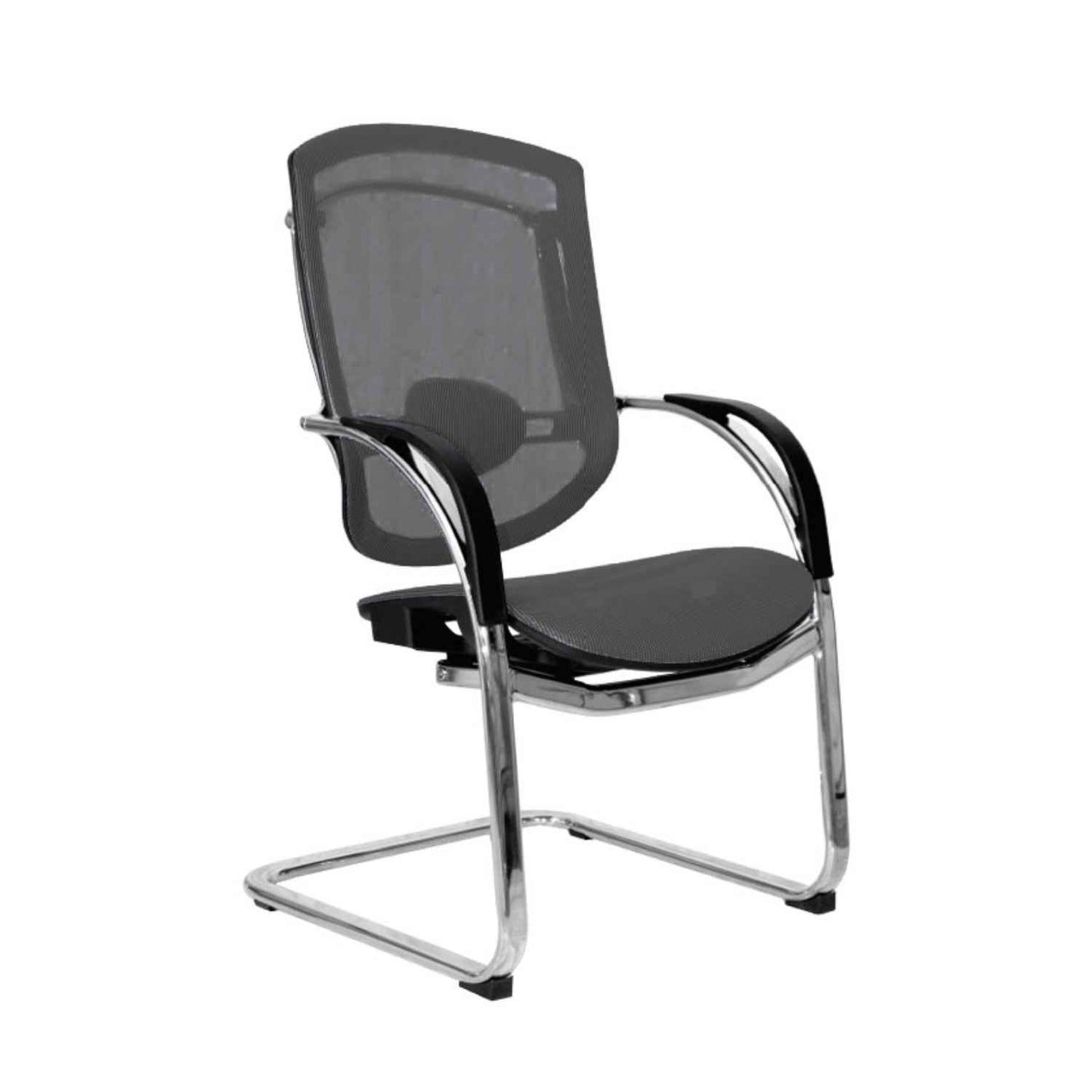 Silla Interlocutora Ergonomica Sidney  Brazo Fijo Estructura Cromada