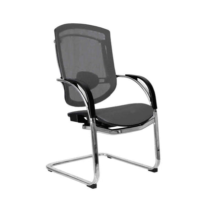 Silla Interlocutora Ergonomica Sidney  Brazo Fijo Estructura Cromada