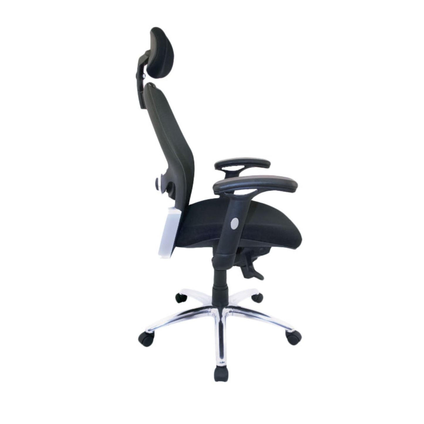 Silla Presidencial Monaco de Lujo Ergonomica Brazo en T Base Cromada Cabecero Graduable