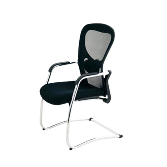 Silla Interlocutora Ergonomica Italia de Lujo Brazo Fijo Estructura Cromada