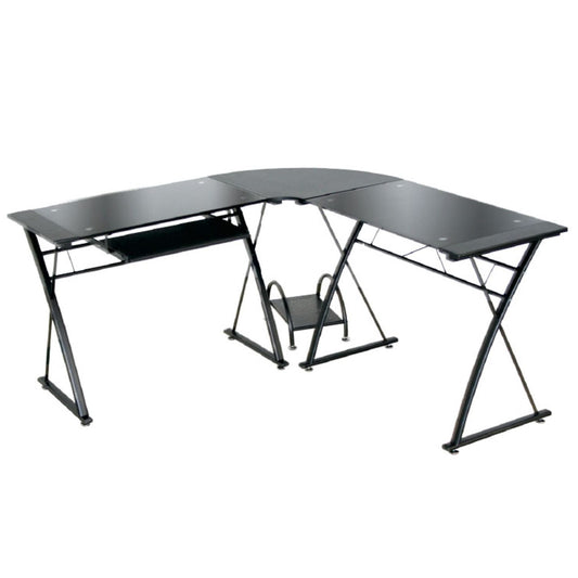 Escritorio Gerencial Sahara Vidrio Negro en L 175cm x 150 cm