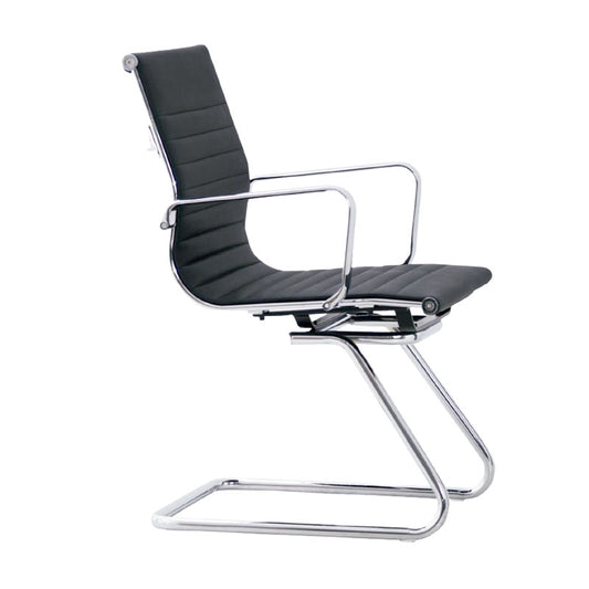 Silla Interlocutora Ergonomica Lion  Brazo Fijo Estructura Cromada