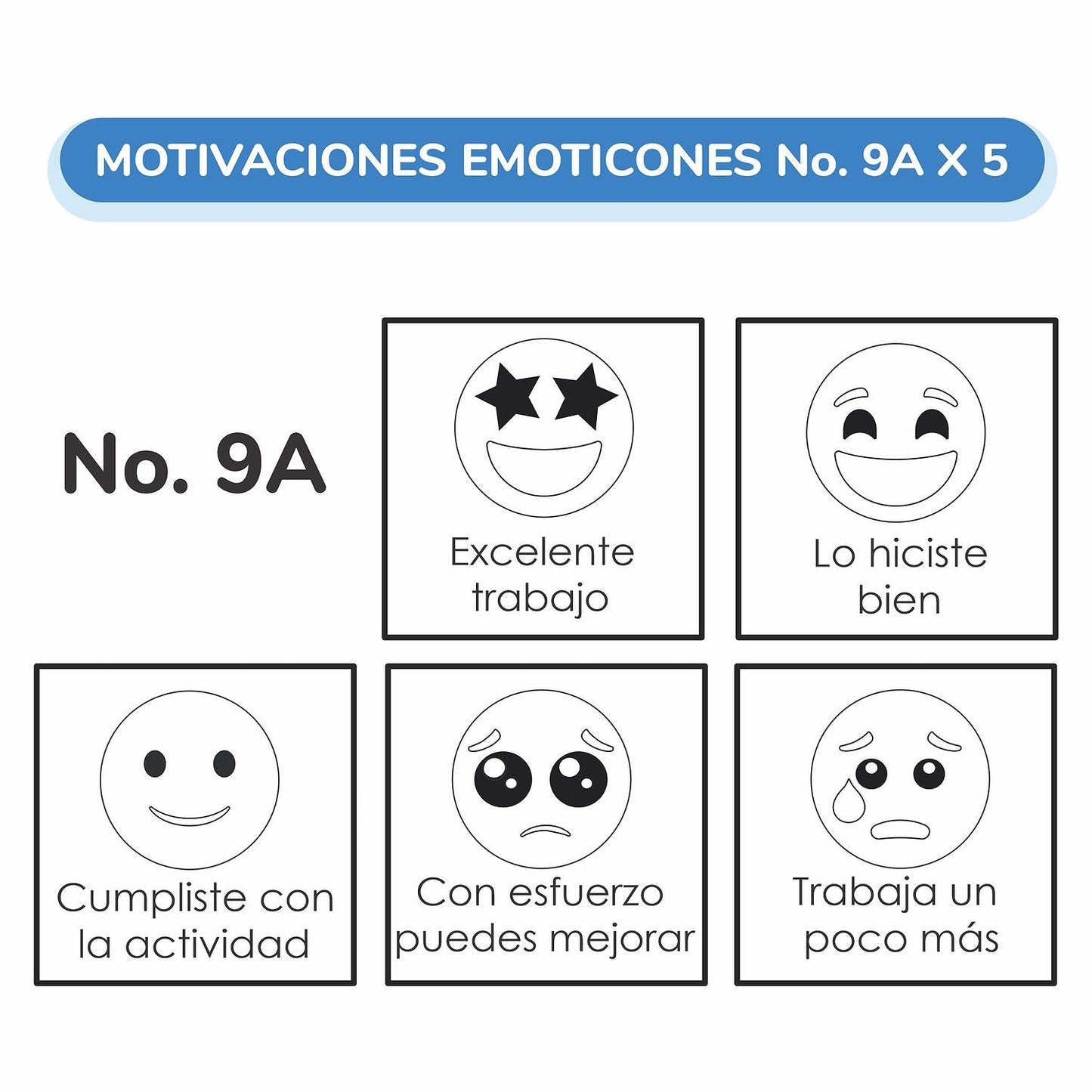 SELLOS MOTIVACIONES EMOTICONES N° 9A X 5