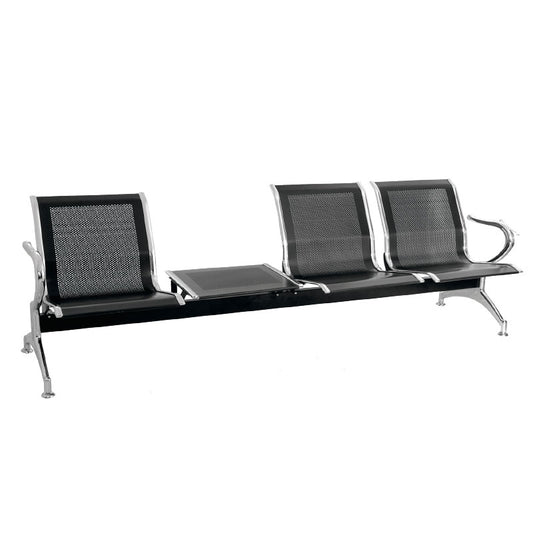 Asiento Tandem Silla de Espera Coca Acero Base Cromada